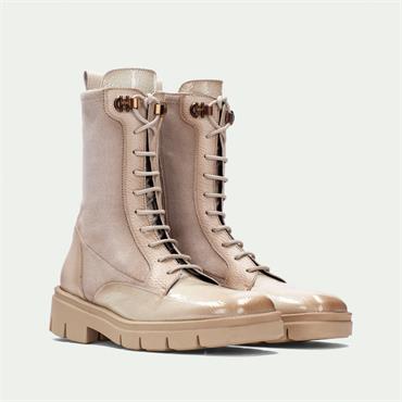 Hispanitas Hamburgo Lace Ankle Boot - Cream Combi